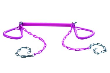 Ultimate Trapeze Bar with Rings  Pink  Compatible with Most Playsets  Easy to Install  250lb Capacity  Swing Hangers Not Included DIY Swingset Accessory  Backyard Playground Accessories