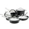 Anolon Nouvelle Copper Hard Anodized Nonstick Pots and Pans Cookware Set 11 Piece Onyx