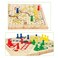 ZONXIE Wooden Classic Snakes and Ladders Board Game for Kids and Toddlers Color