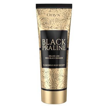 Onyx Black Praline Double Dark Chocolate Tanning Lotion  Advanced Black Bronzer  Sunless Self Tanner Lotion  Instant Dark Results  Deluxe Line  AntiOrange  AntiAging Body Tanning Lotion