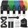 Resistance Bands Set Including 5 Stackable Exercise Bands with Door Anchor 2 Ankle Straps  for Resistance Training Physical Therapy Home Workouts Yoga BlackGreenBlueRedYellow