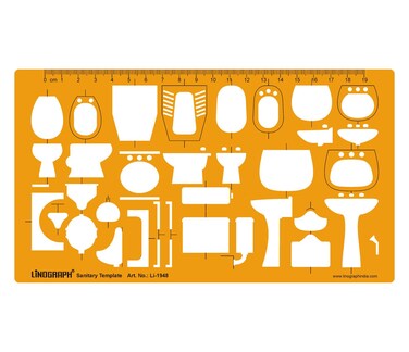Architectural Sanitary Template Plumbing Fixtures Architect Drafting Templates Stencil