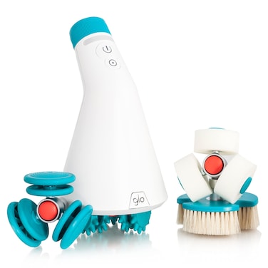 glo Glo910  AntiCellulite Massager  4 Interchangeable Heads with Phototherapy for Exfoliation  Drainage  for Legs Thighs Buttocks  Muscles  Clinically Tested