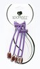 Sporteez Play Action Sliding Ponytail Holder  Football Charms  Purple Elastic Set of 2 Gift for Mom Football Fans