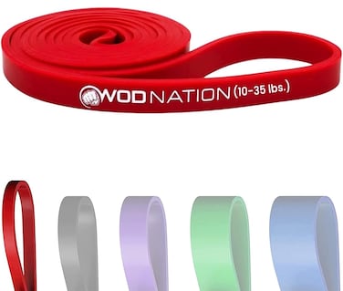 WOD Nation Single Pull Up Assistance Band 1035lbs Red Band  Best for Pullup Assist Chin Ups Resistance Bands Exercise Stretch Mobility Work  Serious Fitness  41 inch Straps