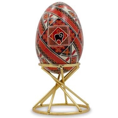 BestPysanky 175 X 2 Swirl Gold Tone Metal Sphere or Egg Stand Display Holder