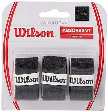 WILSON Advantage Tennis Racquet Over Grip Pack of 3 Black