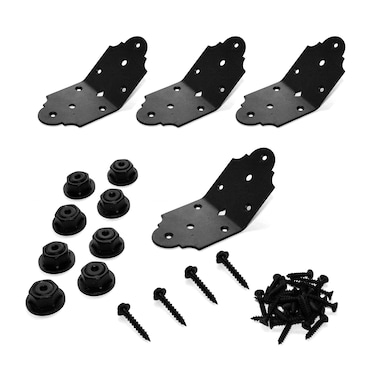 Ozco Building Products 56668 Laredo Sunset 4inch Flush Inside 45degree Angle Bracket 4 per PackBlack