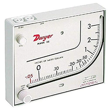 Dwyer Liquid Filled Wall Mount Manometer Mark II 25 03 wc 3 Accuracy