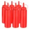 New Star Foodservice 26283 Squeeze Bottles Plastic 8 oz Red Pack of 6