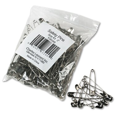 Charles Leonard NickelPlated Steel Safety Pins 2 144 Per Pack