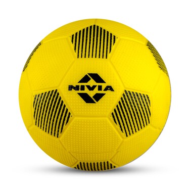 Nivia Home Play Football  Color Yellow  Size 3  Material Polyvinyl Chloride PVC  Machine Stitched  32 Panel  Hobby Playing Ball  Soccer Ball