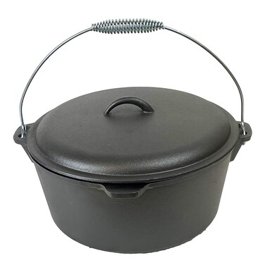 Cuisiland Preseasoned 9 Quart 12 Inch Cast Iron Dutch Oven with Dome Lid