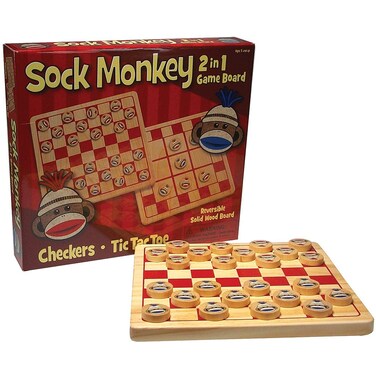 Westminster Classic 2 in 1 Reversible Checkers and TicTacToe Game Board