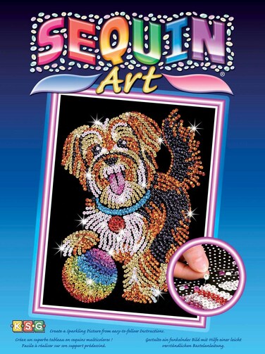Sequin Art Blue Puppy Sparkling Arts and Crafts Picture Kit Creative Crafts