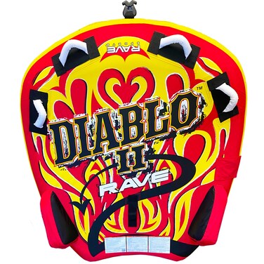 RAVE Sports Diablo II Boat Towable Tube  Inflatable Boating Tube for 12 Riders