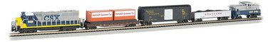 Bachmann Trains  Freightmaster Ready To Run 60 Piece Electric Train Set  N ScaleSilver  05 Liters