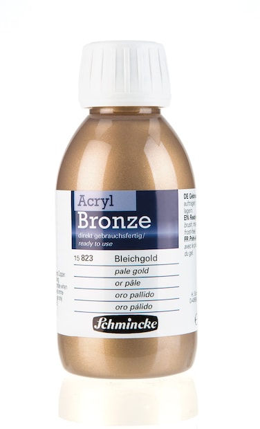 Schmincke  Acrylic bronze pale gold 150 ml 15 823 020 shiny metallic effects on acrylic paintings paper canvas wood metal plastic plaster