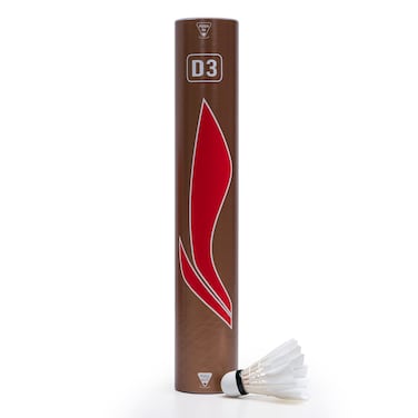 LiNing D3 Feather Shuttlecock White  Pack of 12