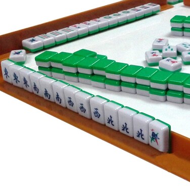 Ziyier G  E Mini 144 Mahjong Tile Set Travel Board Game Chinese Traditional Mahjong Games Portable Size and LightWeight