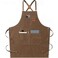 AFUN Chef Aprons for Men Women with Large Pockets Cotton Canvas Cross Back Heavy Duty Adjustable Work Apron Size M to XXL Brown