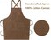 AFUN Chef Aprons for Men Women with Large Pockets Cotton Canvas Cross Back Heavy Duty Adjustable Work Apron Size M to XXL Brown
