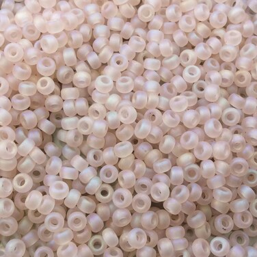 Miyuki Round Rocailles Seed Beads Size 80 Matte Tr Light Tearose AB 22 Gram Tube