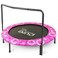 Pure Fun 48inch Super Jumper Kids Trampoline with Handrail 100lb Weight Limit Pink