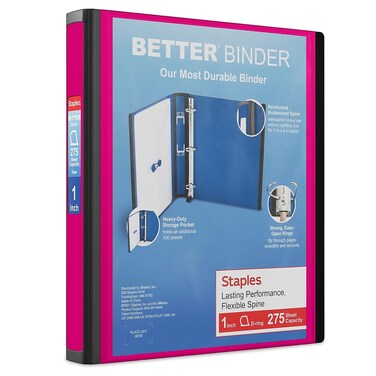 STAPLES 13568 Binders Pink
