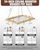 Cooks Standard Ceiling Mounted Wooden Pot Rack 24inch by 18inch Brown