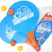 VIAHART Surfminton Classic Blue and Orange Beach Tennis Wooden Paddle Game Set 4 Balls 2 Thick Water Resistant Wooden Rackets 1 Reusable Mesh Bag