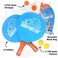 VIAHART Surfminton Classic Blue and Orange Beach Tennis Wooden Paddle Game Set 4 Balls 2 Thick Water Resistant Wooden Rackets 1 Reusable Mesh Bag