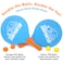 VIAHART Surfminton Classic Blue and Orange Beach Tennis Wooden Paddle Game Set 4 Balls 2 Thick Water Resistant Wooden Rackets 1 Reusable Mesh Bag