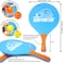 VIAHART Surfminton Classic Blue and Orange Beach Tennis Wooden Paddle Game Set 4 Balls 2 Thick Water Resistant Wooden Rackets 1 Reusable Mesh Bag