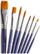 Pebeo Yellow Polyamide Brushes 8Pack 4 Round and 4 Flat