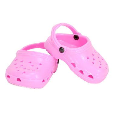 Sophias Rubber Garden Clog Sandal with Heart Cut Outs and Heel Strap Shoes Accessory for 18 Dolls Light Pink