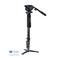 Benro A48FDS6 Monopod with 3Leg Locking Base and S6 Head 4 Leg Sections Flip Lock Leg Release Black