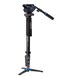 Benro A48FDS6 Monopod with 3Leg Locking Base and S6 Head 4 Leg Sections Flip Lock Leg Release Black