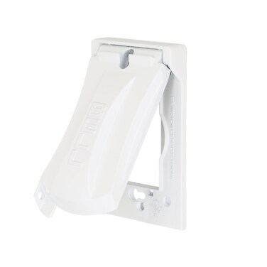 HubbellBell MX1050W 1Gang Weatherproof Universal Metal Flip Cover VerticalHorizontal 12in1 White