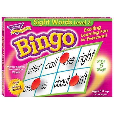 Trend Enterprises Sight Words Level 2 Bingo Game Exciting Way for Everyone to Learn Play 6 Different Ways Great for Classrooms and at Home 3 to 36 Players for Ages 5 and Up