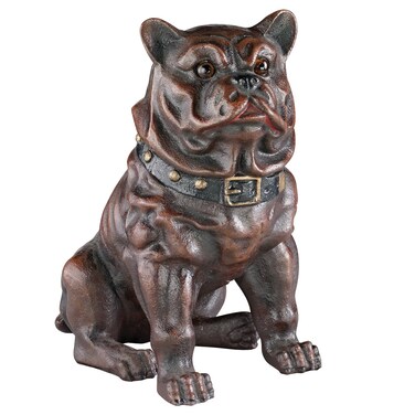 Design Toscano SP1347 Boss The Sitting British Bulldog Collectors Still Action DieCast Iron Coin Bank Full Color