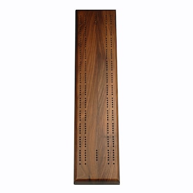 WE Games Competition Cribbage Set  Solid Walnut Wood 2 Track Sprint Board with Metal Pegs