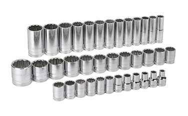 GEARWRENCH 37 Pc 12 Drive 12 Point Standard  Deep Metric Socket Set  80730