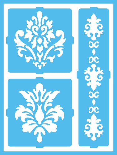 DecoArt Patio Paint SelfAdhesive Stencils 6 by 8Inch Elegant Damask
