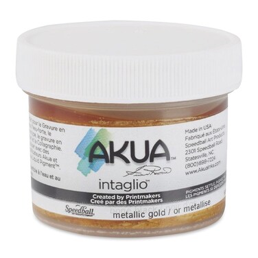 Akua Intaglio WaterBased Ink 2Ounce Jar Metallic Gold