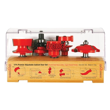 Freud 94150 5 Piece Premier Adjustable Cabinet Bit Set