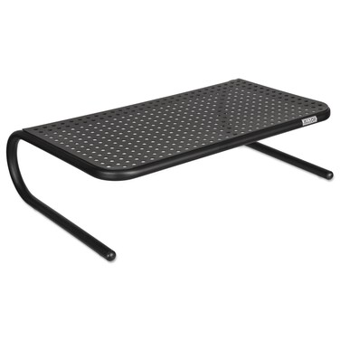 Allsop Large Metal Art Monitor Stand 18Inch wide platform holds 50 lbs with keyboard storage space  Black 30336
