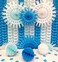5Piece Tissue Snowflake Decorations Winter Mix White  Blue 1522 Inch
