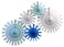 5Piece Tissue Snowflake Decorations Winter Mix White  Blue 1522 Inch