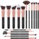 EmaxDesign Makeup Brushes 17 Pieces Premium Synthetic Foundation Brush Powder Blending Blush Concealer Eye Face Liquid Powder Cream Cosmetics Brushes Kit Rose Gold